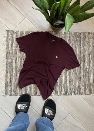 Футболка lyle scott базова бордова футболка