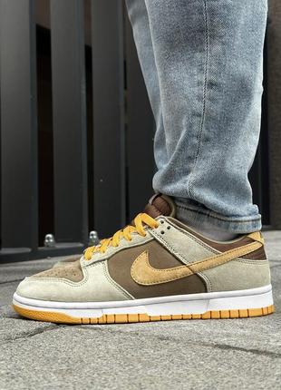Стильные мужские кроссовки nike sb dunk low dusty olive коричневые5 фото