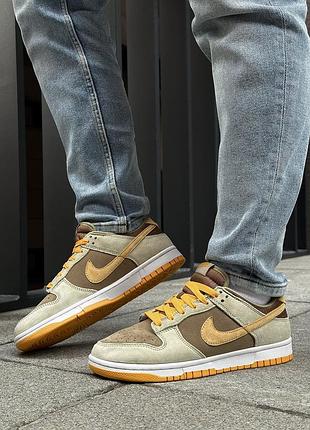 Стильные мужские кроссовки nike sb dunk low dusty olive коричневые6 фото