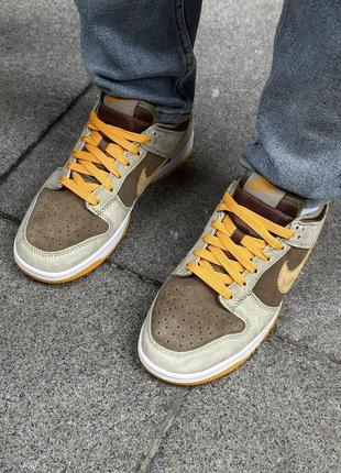 Стильные мужские кроссовки nike sb dunk low dusty olive коричневые3 фото