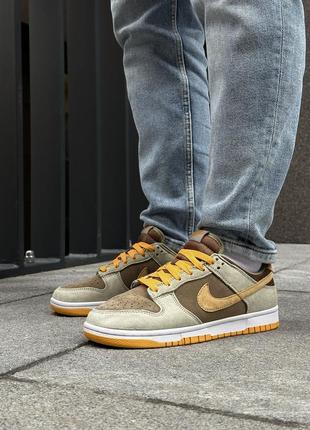 Стильные мужские кроссовки nike sb dunk low dusty olive коричневые10 фото