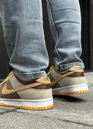Стильные мужские кроссовки nike sb dunk low dusty olive коричневые7 фото