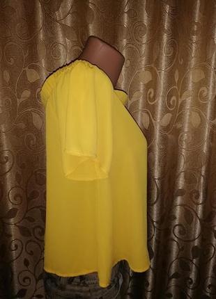 💛💛💛яркая женская легкая желтая блузка, топ, кофта с открытыми плечами new look💛💛💛6 фото