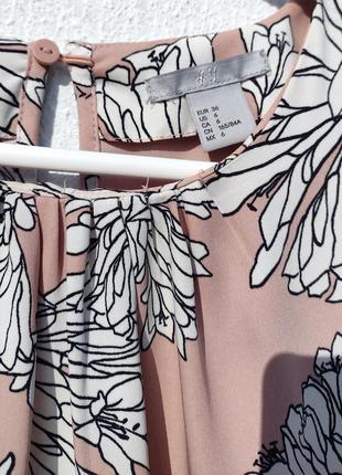 Красивая плотная розовая блуза h&m цветочный принт7 фото
