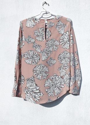 Красивая плотная розовая блуза h&m цветочный принт5 фото