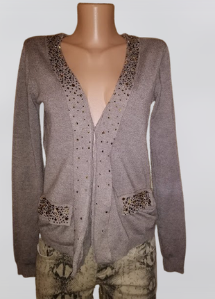 🧡🧡🧡красива жіноча трикотажна кофта, кардиган, джемпер зі стразами tiramisu🧡🧡🧡