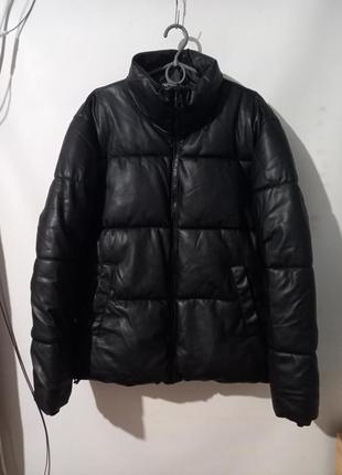 Мужская зимняя куртка из pu кожи размер м