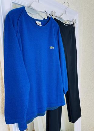 Lacoste синий шерстяной свитер оверсайз3 фото