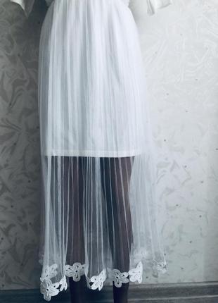 Длинное цвет айвори, слоновой кости   модное платье стильное фатин кружево2 фото