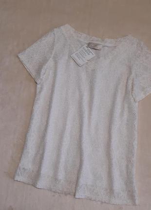 Новая с биркой блузка ажурная короткий рукав размер 12-14 ann harvey