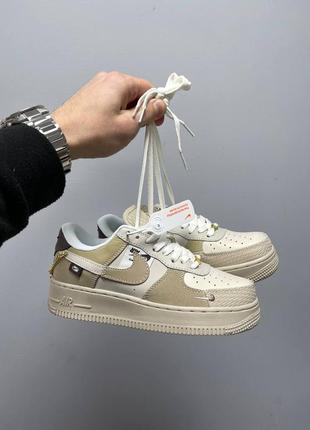 Женские кроссовки nike air force 1 low tan bling