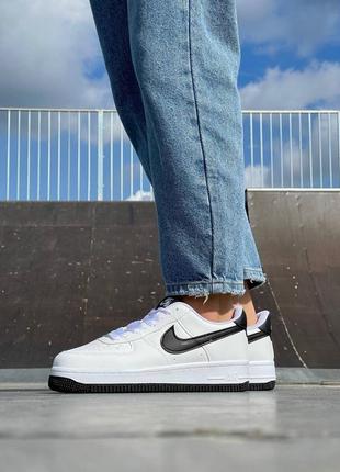 Акция женские кроссовки nike air force 1 white black logo