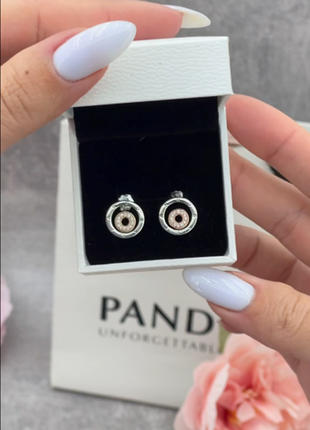 Срібні сережки кільця з логотипом