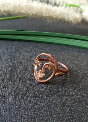 Кольцо 💍 лицо девушки перстень медный колечко человек личико