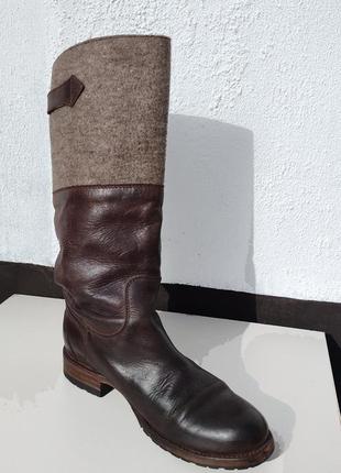 Круті іспанські суперякості прошиті коричневі шкіряні чоботи sendra