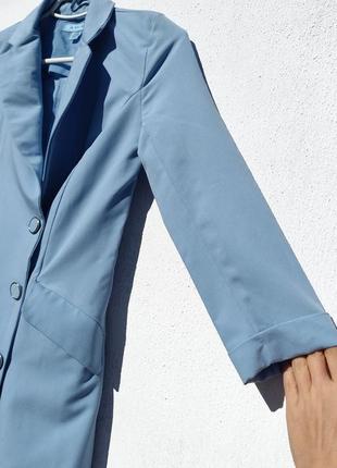 Стильный длинный голубой пиджак amisu5 фото