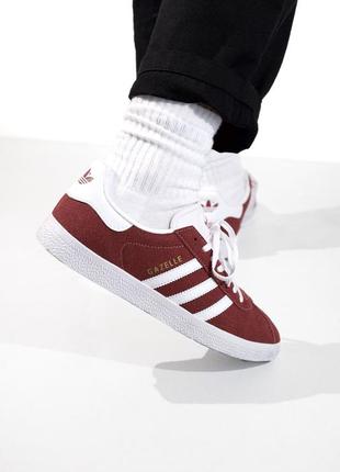 Женские кроссовки красные адидас газель adidas gazelle red (36рр - 45рр) женккие кроссовки адидас1 фото