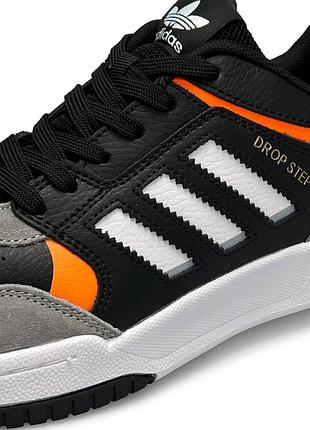 Чоловічі кросівки adidas originals drop step black grey orange #адидас9 фото