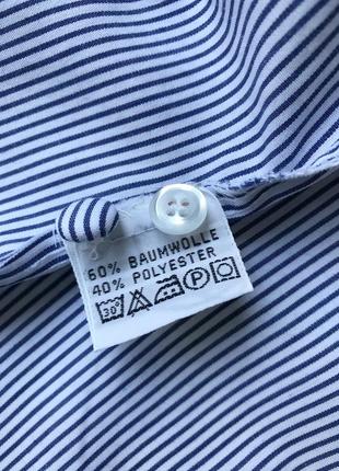 Летняя рубашка в мужском стиле в полоску с вышивкой оверсайз biaggini5 фото
