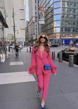 Пиджак жакет с перьями zara