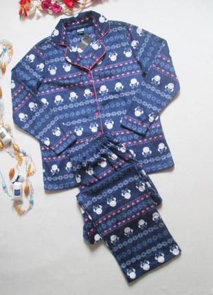 Шикарный теплый флисовый домашний костюм пижама микки маус george 💜⛄💜2 фото
