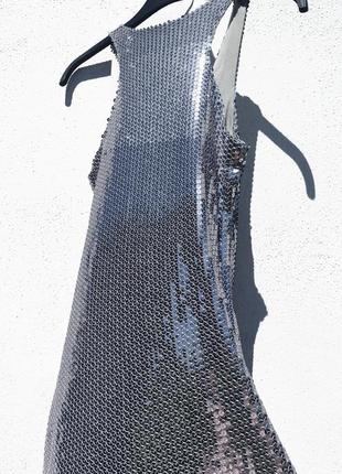 Блестящее серебристое платье с пайетками ichi7 фото