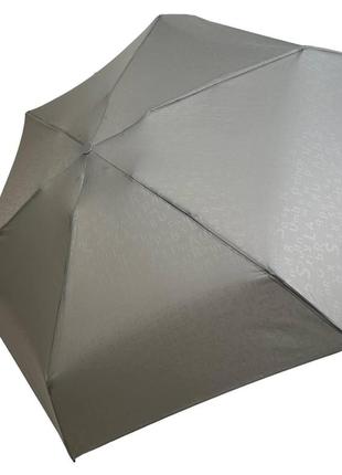 Карманный женский механический мини-зонт с принтом букв в капсуле от rainbrella серый 0260-4