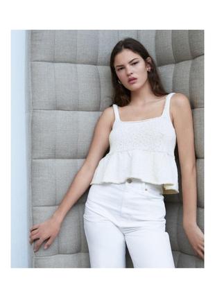 Шикарная белая майка zara ✨