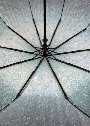 Жіноча парасолька напівавтомат із принтом крапель від bellissimo антивітер синій м0627-65 фото