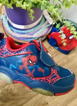 Кроссовки 15,5 см марвел человек паук marvel spiderman с подсветкой,  для мальчика2 фото