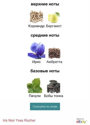 Винтажный снятый с производства iris noir yves rocher парфюм , парфюмированая вода6 фото