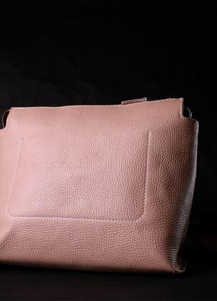 Женская сумка из натуральной кожи grande pelle 11695 пудровая8 фото