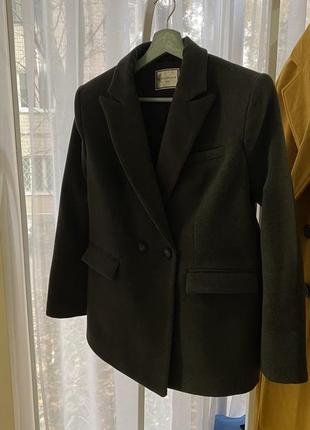 Укороченное кашемировое двубортное пальто в стиле zara mango h&amp;m massimo dutti5 фото