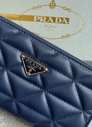 🔥 prada zippy wallet blue1 фото