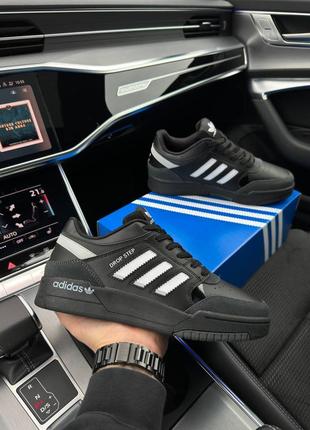 Мужские кроссовки adidas originals drop step all black white