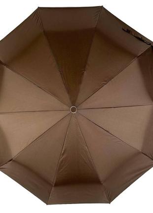 Складной однотонный зонт полуавтомат от bellissimo антиветер коричневый м0533-56 фото