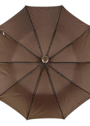 Складной однотонный зонт полуавтомат от bellissimo антиветер коричневый м0533-55 фото