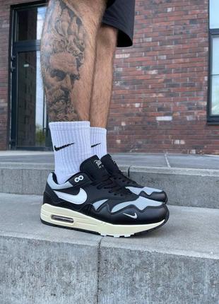 Мужские кроссовки nike air max 1 x patta black