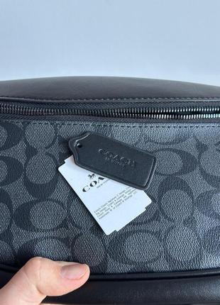 Бананка coach warren belt bag grey серая поясная сумка мужская / женская3 фото