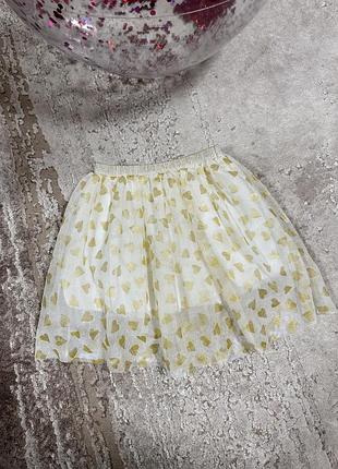 Фатинова спідничка нарядна блискучі сердечка