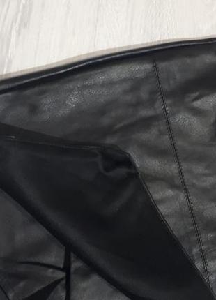 Черные шорты-юбка new look эко-кожа/шорты кожзам7 фото