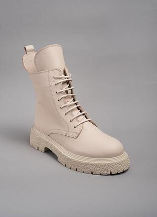 Ботинки кожаные женские 341739 р.39 (25,5) fashion бежевый