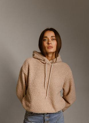 Распродажа тедди свитшот худи из эко-меха