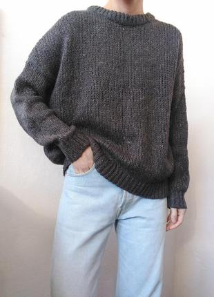 Шерстяной свитер хаки джемпер шерсть пуловер реглан лонгслив кофта зеленая1 фото