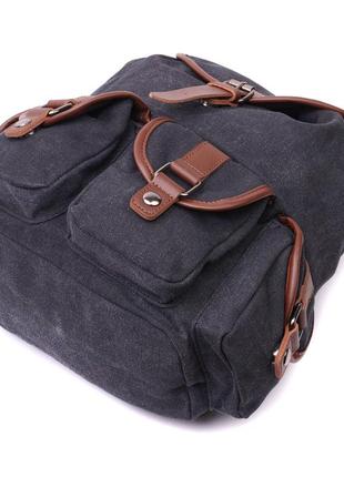 Текстильный рюкзак vintage 22151 черный3 фото