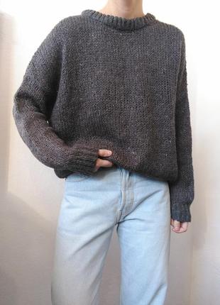 Шерстяной свитер хаки джемпер шерсть пуловер реглан лонгслив кофта зеленая10 фото