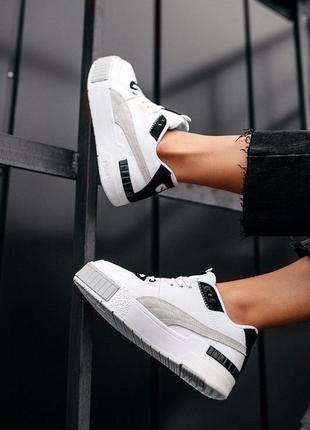 Puma cali sport mix "white black"9 фото