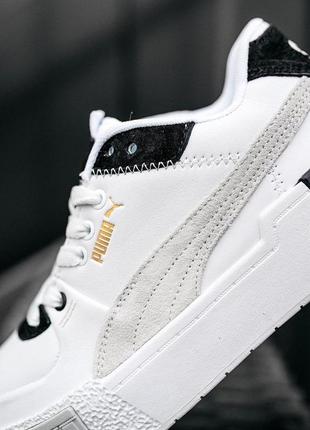 Puma cali sport mix "white black"4 фото