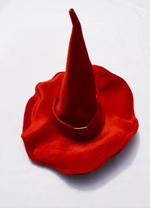 Костюм ведьмы колдуньи нова червона довга ошатна сукня з обручем відьми 9-10 років6 фото