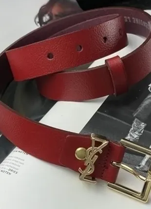 🔥 yves saint laurent cassandre belt with square buckle red2 фото